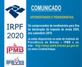 Comprovante de Rendimentos 2019 IRPF 2020